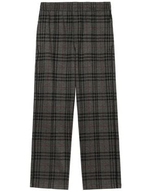 Burberry Check Drawcord Track Pants - Gray