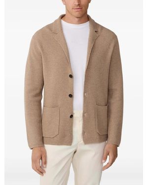 Hackett Waffle-Stitch Cardigan - Natural