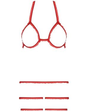 Maison Close Ensemble De Lingerie Trompe L'Œil - White