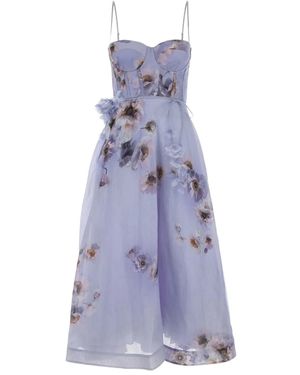 Zimmermann Hypnotic Picnic Midi-Jurk Met Bloemenprint - Paars