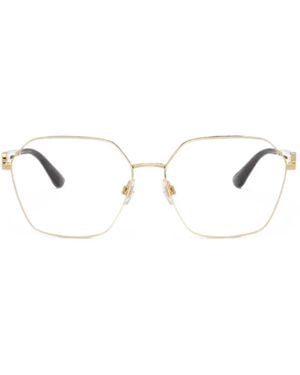Dolce & Gabbana Geometric-Frame Dg-Logo Glasses - White
