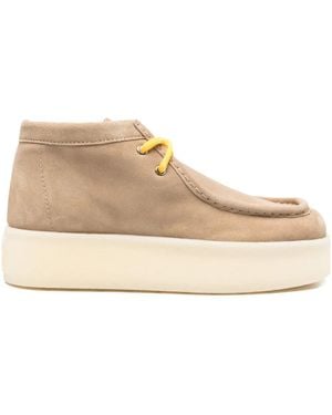 Miu Miu 45Mm Suede Desert Boots - Natural