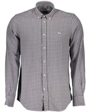 Harmont & Blaine Check-Pattern Button-Down Shirt - Grey