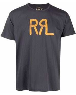 RRL Logo-Print Short-Sleeve T-Shirt - Black