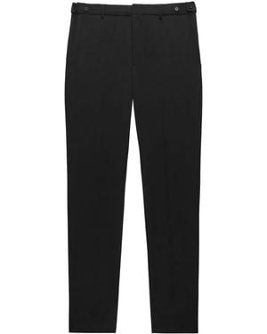 MSGM Straight-Leg Tailored Pants With Button Closure - Black