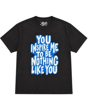 Melt Slogan-Print Cotton T-Shirt - Black