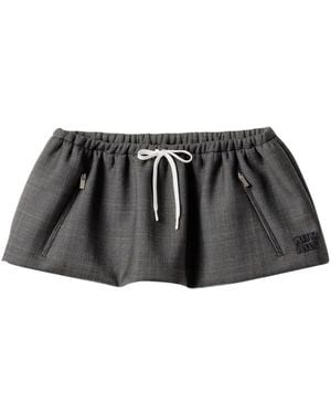 Miu Miu チェック ミニスカート - ブラック