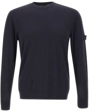 Peuterey Gerippter Pullover mit Logo-Patch - Blau