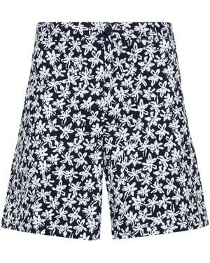 BOSS Karlos Floral-Print Chino Shorts - Blue