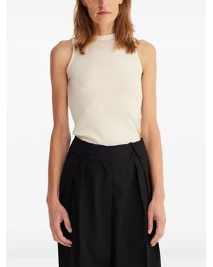 Rohe Trägershirt Mit Rundem Ausschnitt - Schwarz