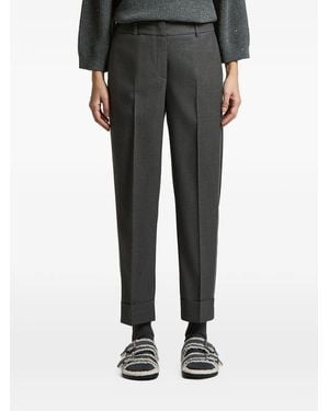 Peserico Pressed-Crease Trousers - Black