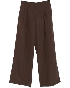ERL Wide-Leg-Hose mit Bundfalten - Braun