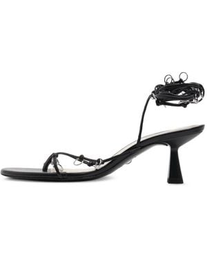 Bimba Y Lola Piercing-Embellished Lace-Up Heeled Sandals - White