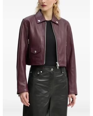 Stand Studio Zip-Fastening Flap-Pocket Leather Jacket - Brown