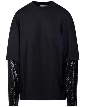 DARKPARK Sequin-Embellished Layered-Sleeve Jumper - Blue