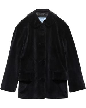 Prada Single-Breasted Caban Jacket - Black