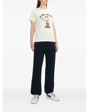 A Bathing Ape Pantalon À Broderies - White