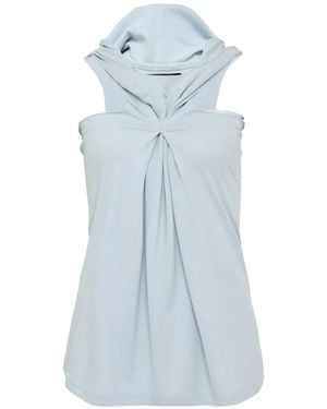 Nach Sleeveless Pinched Hoodie - Blue