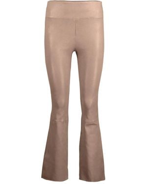 SPRWMN Leather flare trousers - Natur