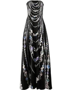 Saiid Kobeisy Graphic-Print Mikado Gown - Black