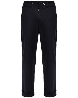 Eleventy Rolled-Up Wool-Blend Pants - Blue