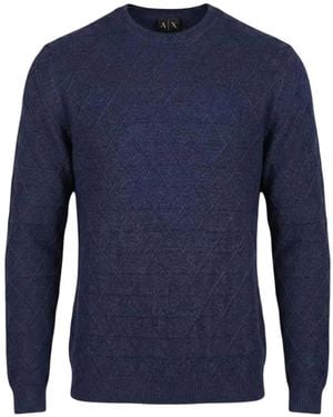 ARMANI EXCHANGE Diamond-Knit Sweater - Blue