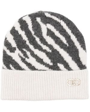 Liu Jo Zebra-print beanie - Gris