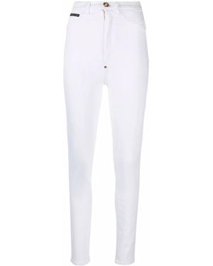 Philipp Plein Super High-Wasit Jegging - White