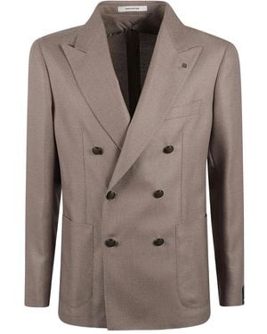 Tagliatore Brooch-Detail Blazer - Brown