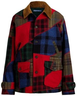 Polo Ralph Lauren Patchwork Corduroy-Collar Jacket - Red