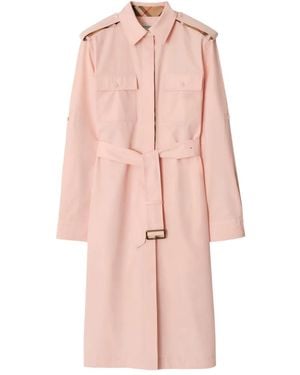 Burberry Cotton Poplin Shirt Dress - Pink