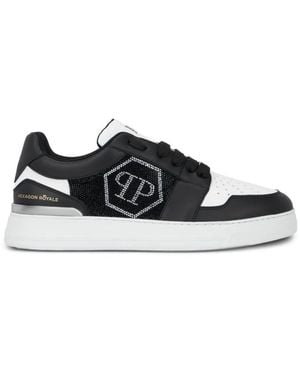 Philipp Plein Lo-Top Sneakers Crystal Hexagon - Black