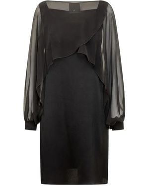 Alberta Ferretti Semi-Sheer Midi Dress - Black