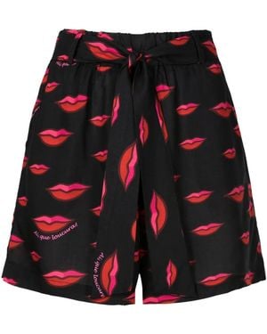 Amir Slama Lip-Print Shorts - Red