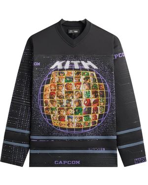 Kith X Marvel Vs. Capcom Print-Detail V-Neck Sweatshirt - Black