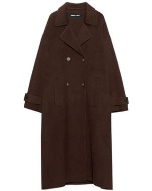 Bimba Y Lola Dark Chocolate Reversible Midi Coat - Brown
