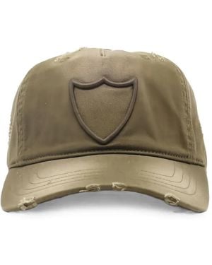 HTC Distressed Shield Baseball Cap - Natural