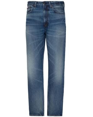 Calvin Klein Faded-Effect Straight-Leg Jeans - Blue