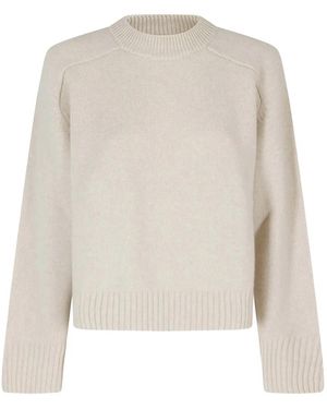 Soeur Ribbed-Knit Crew-Neck Sweater - White