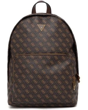 Guess Logo-Plaque Backpack - Brown