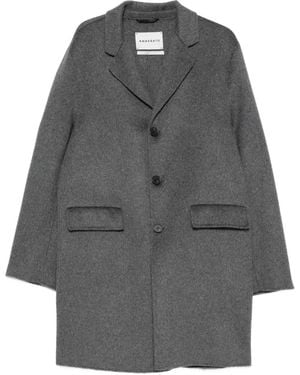 Amaranto Single-Breasted Notch-Lapel Coat - Grey