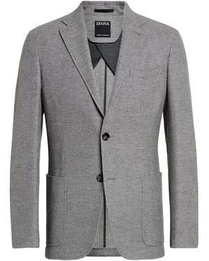 ZEGNA Trofeo Single-Breasted Cashmere Jacket - Grey