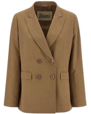 Herno Micro Sequin Blazer - Brown