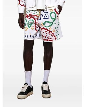 Rhude Bandana-Intarsia Shorts - Black