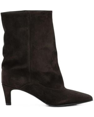 strategia shoes Bottines Leila En Daim À Bout Pointu - Noir