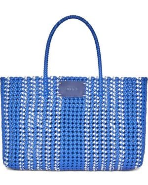 MSGM Woven Tote Bag - Blue