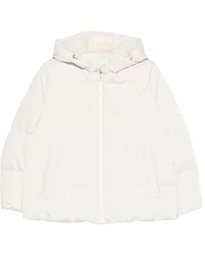 Yves Salomon Hooded Puffer Jacket - White