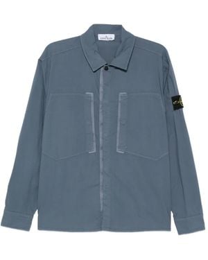 Stone Island Hemdjacke Mit Reißverschluss - Blau