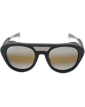 Vuarnet Ice 04 Side-Shield Round-Frame Sunglasses - Black