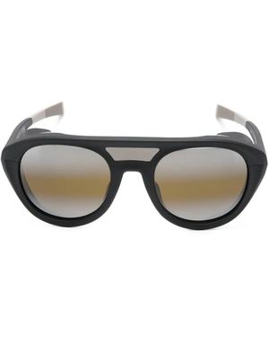 Vuarnet Ice 04 Side-Shield Round-Frame Sunglasses - Black